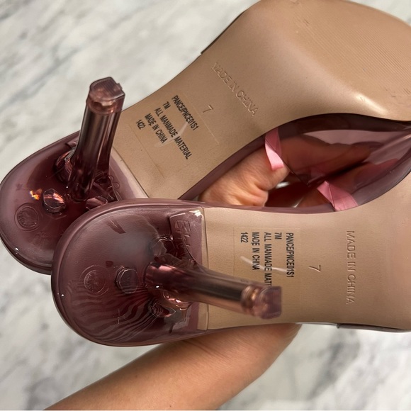 Steve Madden Pance Clear PVC brown Mule Heels - Picture 5 of 7
